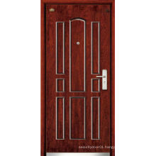 Carving security wood door with painting